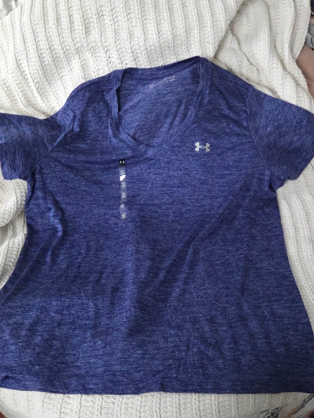 Under Armour Women's Purple Heather V-Neck Performance Tee